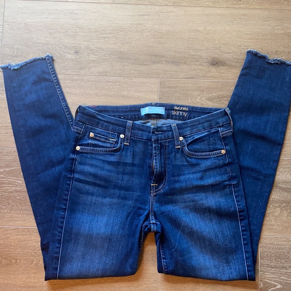 7 For All Man Kind Ankle Skinny Raw Hem
